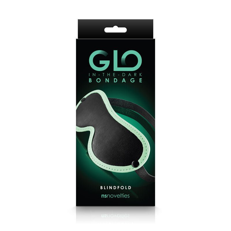 Glo bondage - glow in the dark blindfold -  box front view | Flirtybay.com.au